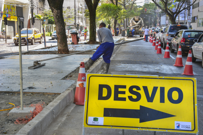 Ciclovia da avenida Rio Branco obras adiantadas em Vitória Boa